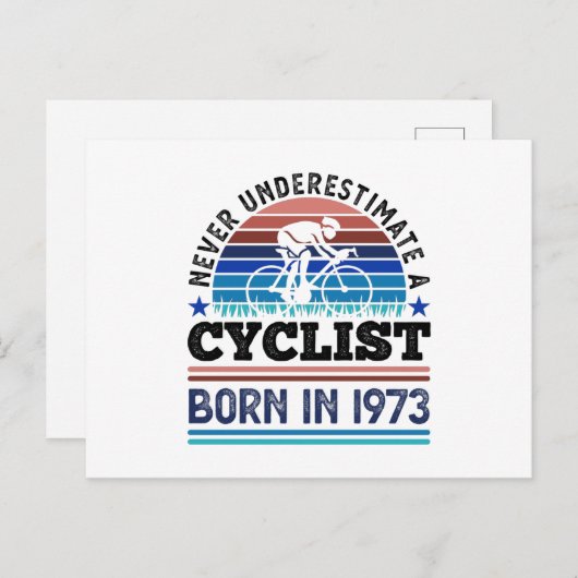 Fietser geboren in 1975 50e verjaardagscadeaus fie briefkaart (Voorkant / Achterkant)