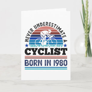 Fietser geboren in 1980 40e Verjaardag Geschenken Kaart