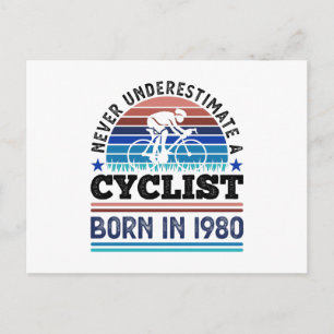 Fietser geboren in 1980 40e verjaardagscadeaus fie briefkaart