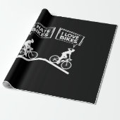 Fietser I Love Bikes Cadeaupapier (Uitgerold)