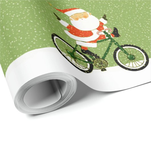 Fietser Kerstmis Fiets Gift Cadeaupapier (Rol Hoek)