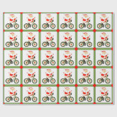 Fietser Kerstvakantie Cadeaupapier (Vlak)