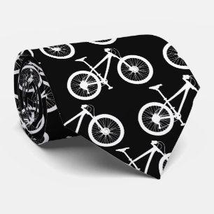 Fietser Monochrome zwart-wit fietsen Patterned Stropdas