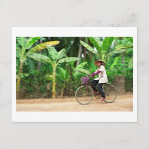 Fietser op het Vietnamese platteland, Mekong Delta Briefkaart