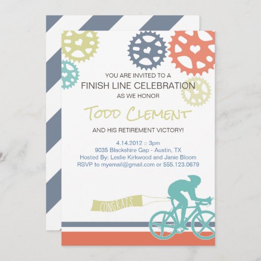 Fietser Road Bike Invitation Kaart (Voorkant / Achterkant)