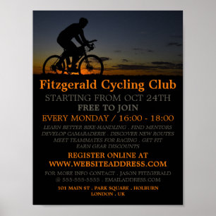 Fietser 's nachts, Fietsclub Adverteren Poster