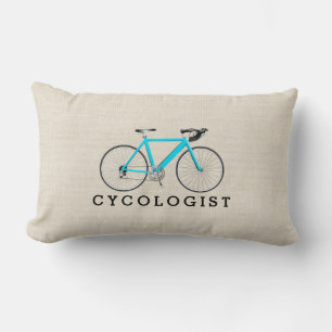 Fietser Turquoise Fiets Op Beige Kussen