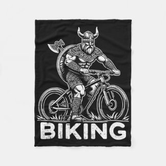 Fietser Viking Grappige Mountainbiker Pun Fleece Deken