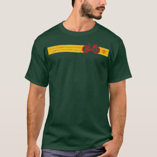 Fietser Vlag New Mexico NM Zia Love Bike Racing Re T-shirt