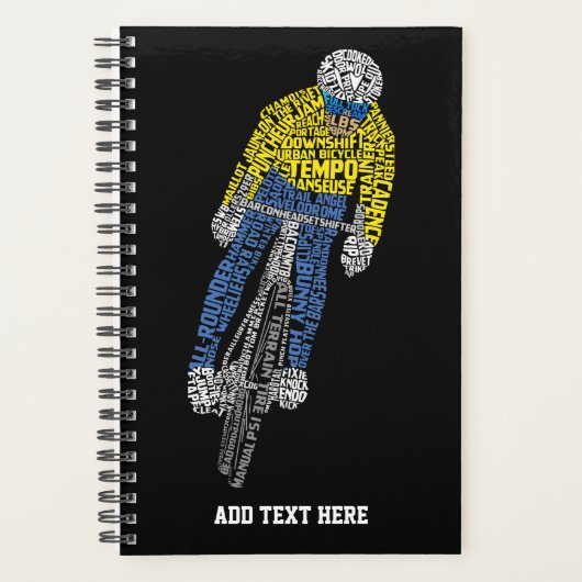 Fietser Word Art Fiets Planner (Voorkant)
