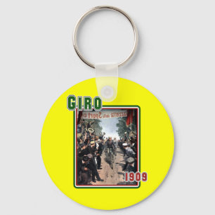 Fietserij Giro 1909 Italiaanse vlag Retro Art Sleutelhanger
