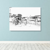 Fietserras in Washington DC-foto Canvas Afdruk (Insitu (Houten vloer))