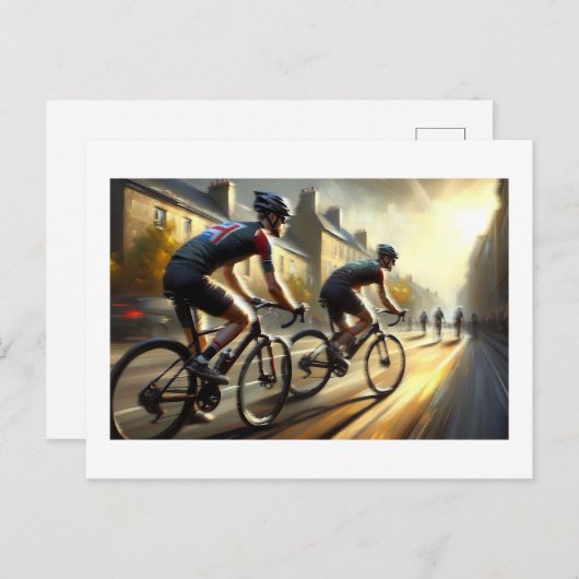 Fietsers, Briefkaart (Voorkant / Achterkant)