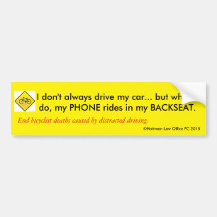 Fietsers opslaan: Stop met afleiden rijden! Bumpersticker