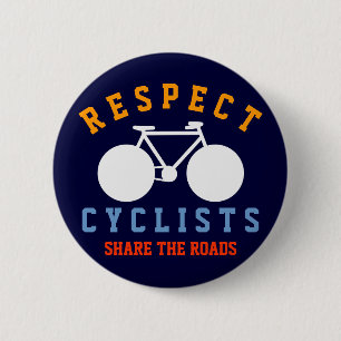 fietsers respecteren ronde button 5,7 cm