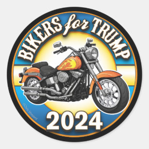 Fietsers voor Trump 2024 - Patriottisch Fietsen Ronde Sticker