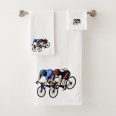 Fietserscyclus blauw en rood bad handdoek (Insitu)