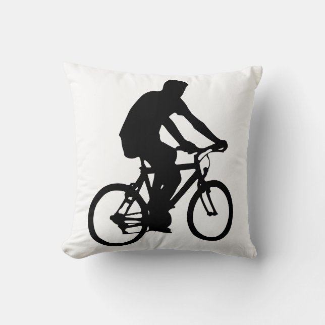 Fietsersilhouet Kussen (Voorkant)