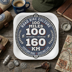 Fietsevent Century Ride 100 Mijl 160 KM  Papieren Bordje