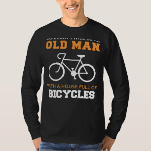 Fietsfeest: Oude Man Op De Fiets T-shirt Voor De T
