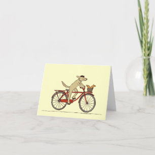 Fietshond met Squirrel Friend - Fun Animal Art Bedankkaart