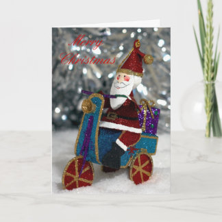 Fietskerstman Feestdagen Kaart