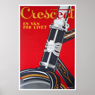Fietskunst Zweeds fietsposter Crescent Bicycle Poster