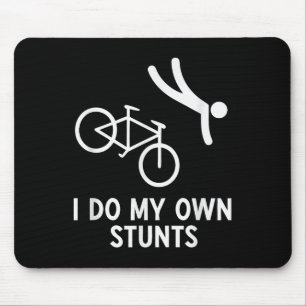 Fietsliefhebber T-shirt Ik Doe Mijn Eigen Stunts F Muismat