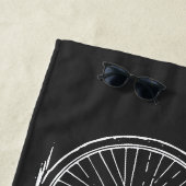  Fietslijn Art Zwart Wit Minimalist Strandlaken (In situ)