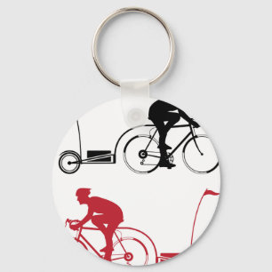 Fietslijst met aanhangwagen sleutelhanger
