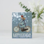  fietsmeisje - Birthday Briefkaart (Staand voorkant)