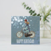  fietsmeisje - Birthday Kaart (Staand voorkant)