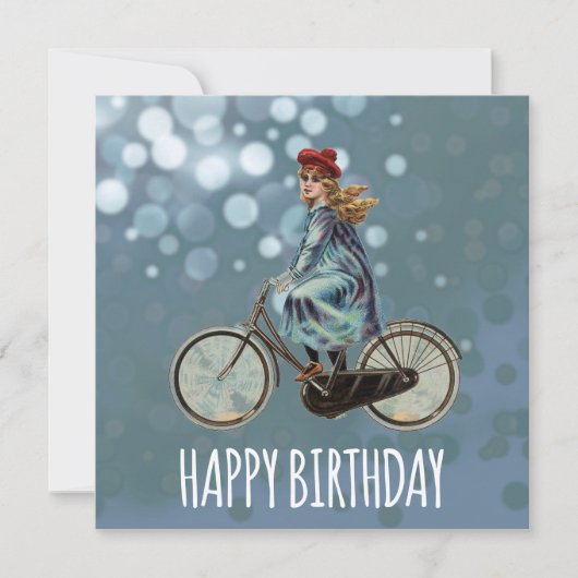  fietsmeisje - Birthday Kaart (Voorkant)