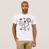 Fietsonderdelen T-shirt (Voorkant volledig)