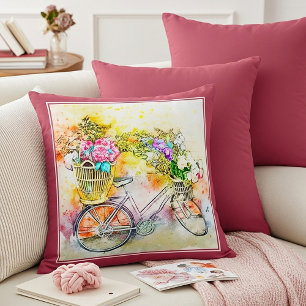 Fietsonderlegger met bloemen kussen
