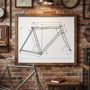 Fietsonderstel Geometrie Diagram Poster