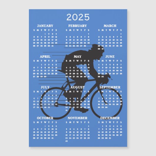 Fietsontwerp 2025 Kalender Magnetische Kaart (Voorkant)