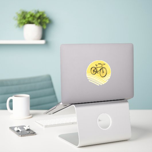 Fietsontwerp Sticker (Laptop op bureau)