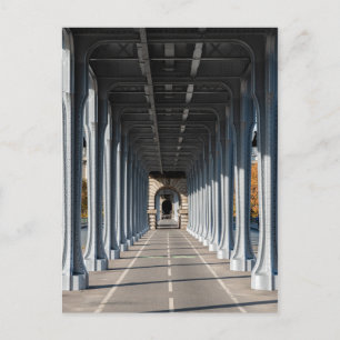 Fietspad op de pont Bir-Hakeim - Parijs, Frankrijk Briefkaart