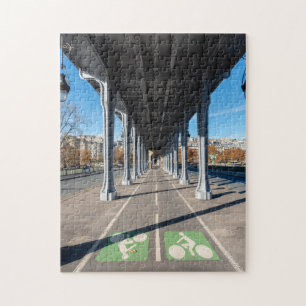 Fietspad op de Pont Bir-Hakeim - Parijs, Frankrijk Legpuzzel