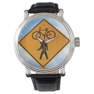 Fietspad & Voetgangersovergang Voor Wegbord Horloge