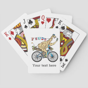 Fietspakkende giraffe pokerkaarten