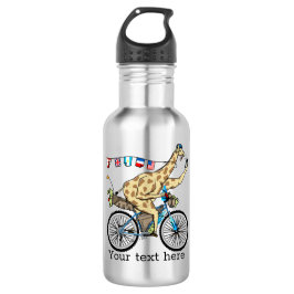 Fietspakkende giraffe waterfles 