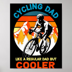 Fietspapa als een gewone maar coolere fiets poster