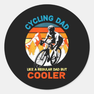 Fietspapa als een gewone maar coolere fiets ronde sticker