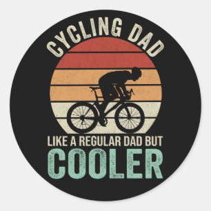 Fietspapa als een gewone papa maar cooler ronde sticker