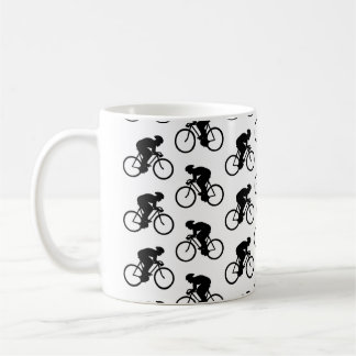 Fietspatroon in zwart-wit. koffiemok