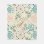  fietspatroon Roos Fleece Deken (Voorkant)