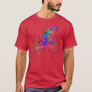 Fietsracer in waterverf t-shirt