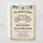 Fietsreis Baby shower Uitnodiging (Voorkant)